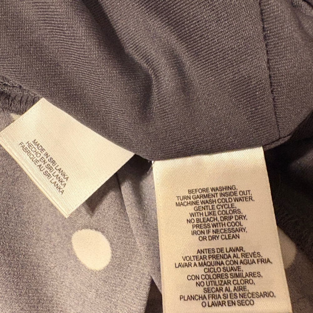 Anne Klein Gray and White Polka Dot Midi Dress - Picture 7 of 8